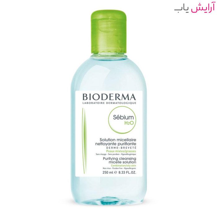 محلول پاک کننده آرایش بایودرما مدل Sebium H2O مناسب پوست چرب حجم 500 میلی لیتر - Bioderma Sebium H2O Make-Up Remover 500ml