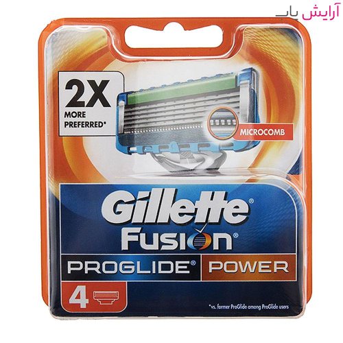 تیغ یدک ژیلت مدل Fusion Proglide Power بسته 4 عددی - Gillette Fusion Proglide Power Blades Pack of 4