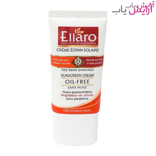 کرم ضد آفتاب فاقد چربی SPF50 بی رنگ - Ellaro Oil Free Sunscreen Cream SPF50